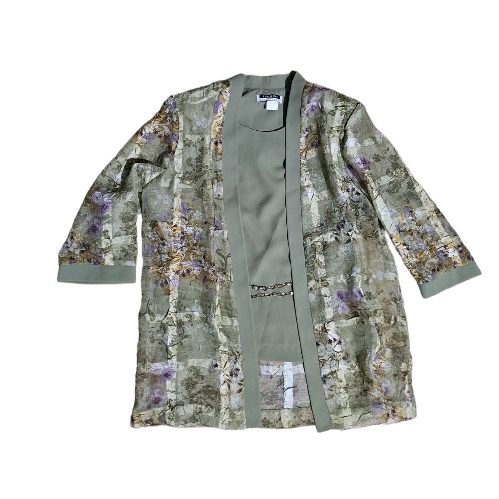 Women's LESLIE FAY Padded Floral Jacket Size 14